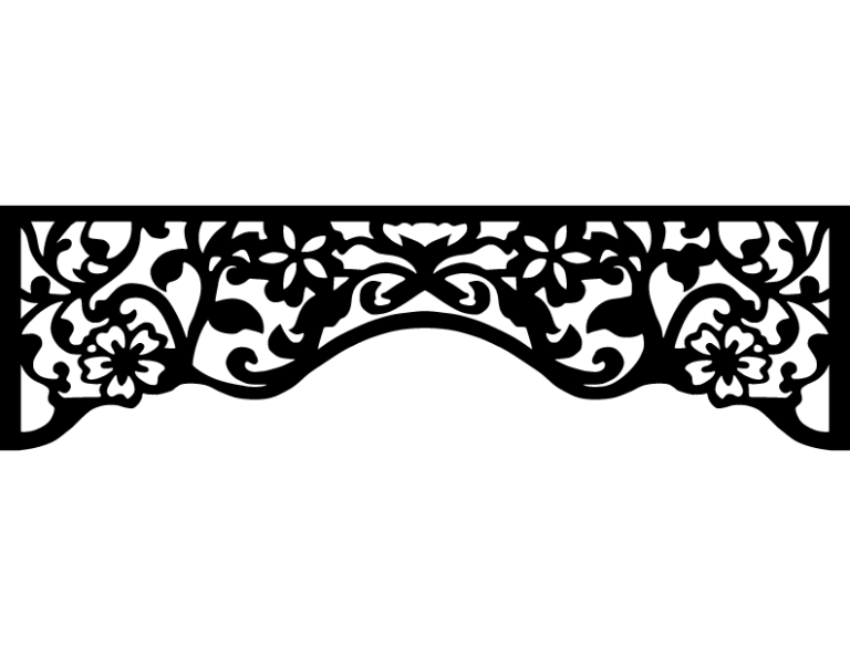 Laser Cut Floral Border Design 30 Free DXF File