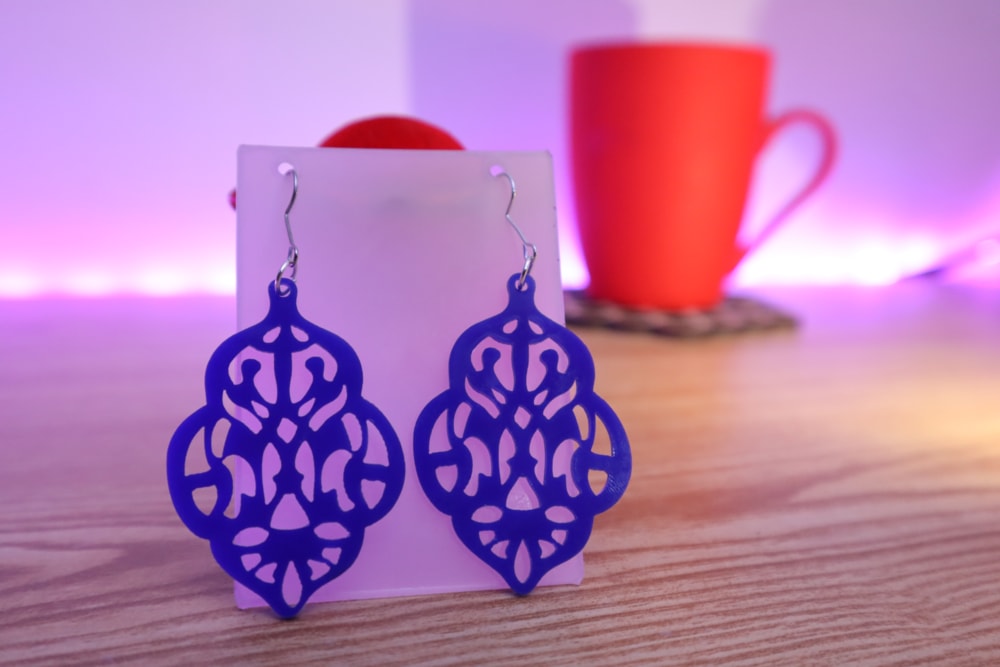 Laser Cut Floral Earrings Design Free DXF File