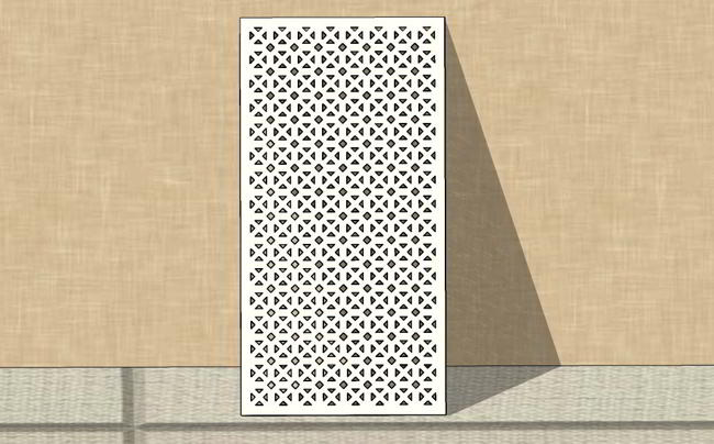 Laser Cut Floral Geometric Ethnic Pattern Grill Room Separator Free Vector File