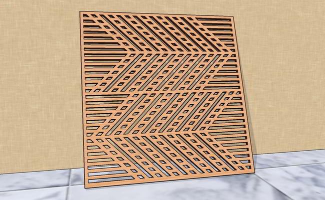 Laser Cut Floral Grill Wall Panel Free Vector File