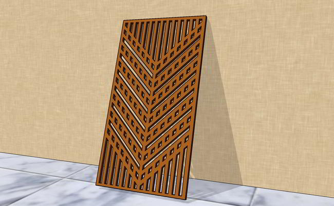 Laser Cut Floral Jali Wall Panel Free DXF File
