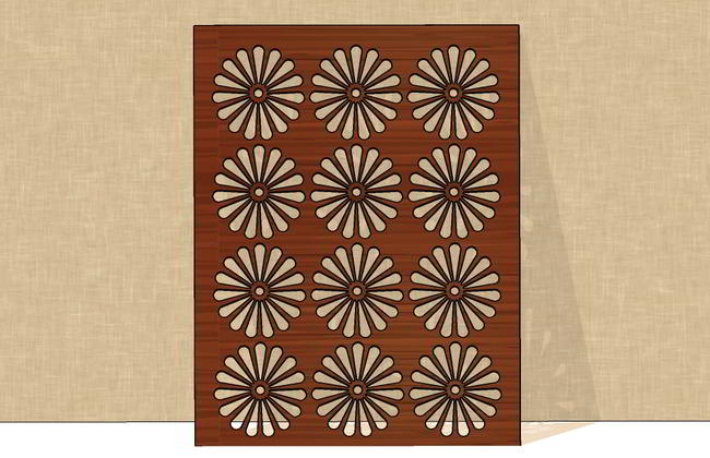 Laser Cut Flower Design Grill Free Vector File