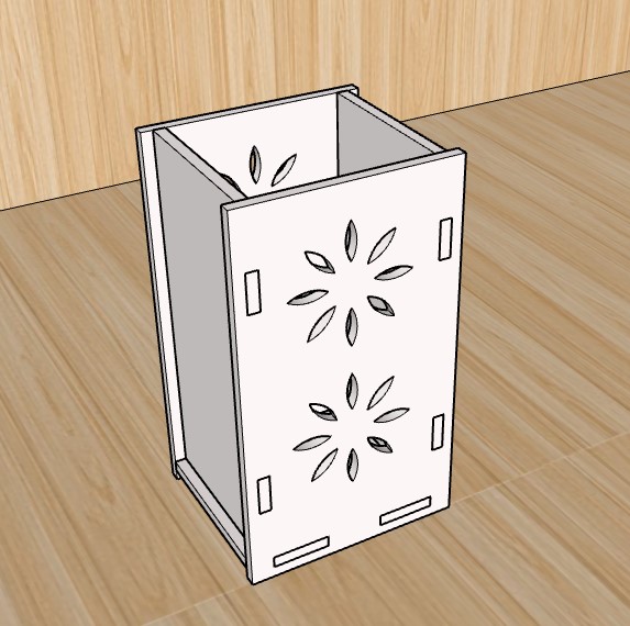 Laser Cut Flower Design Pen Pencil Holder Box 3mm Free DXF File