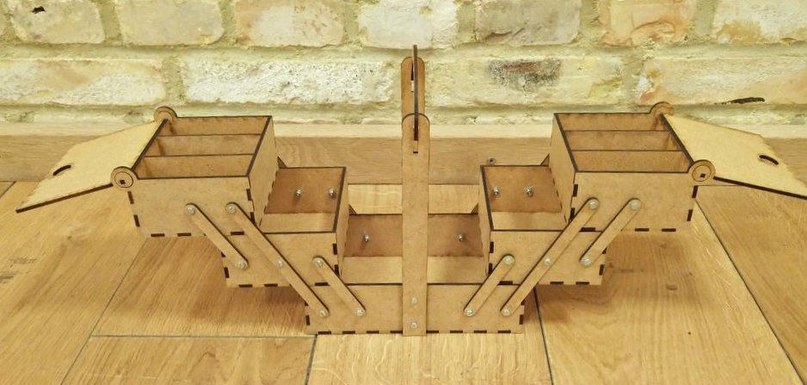Laser Cut Folding Organizer Wooden Gift 3d Model 3d Puzzle Free DXF File