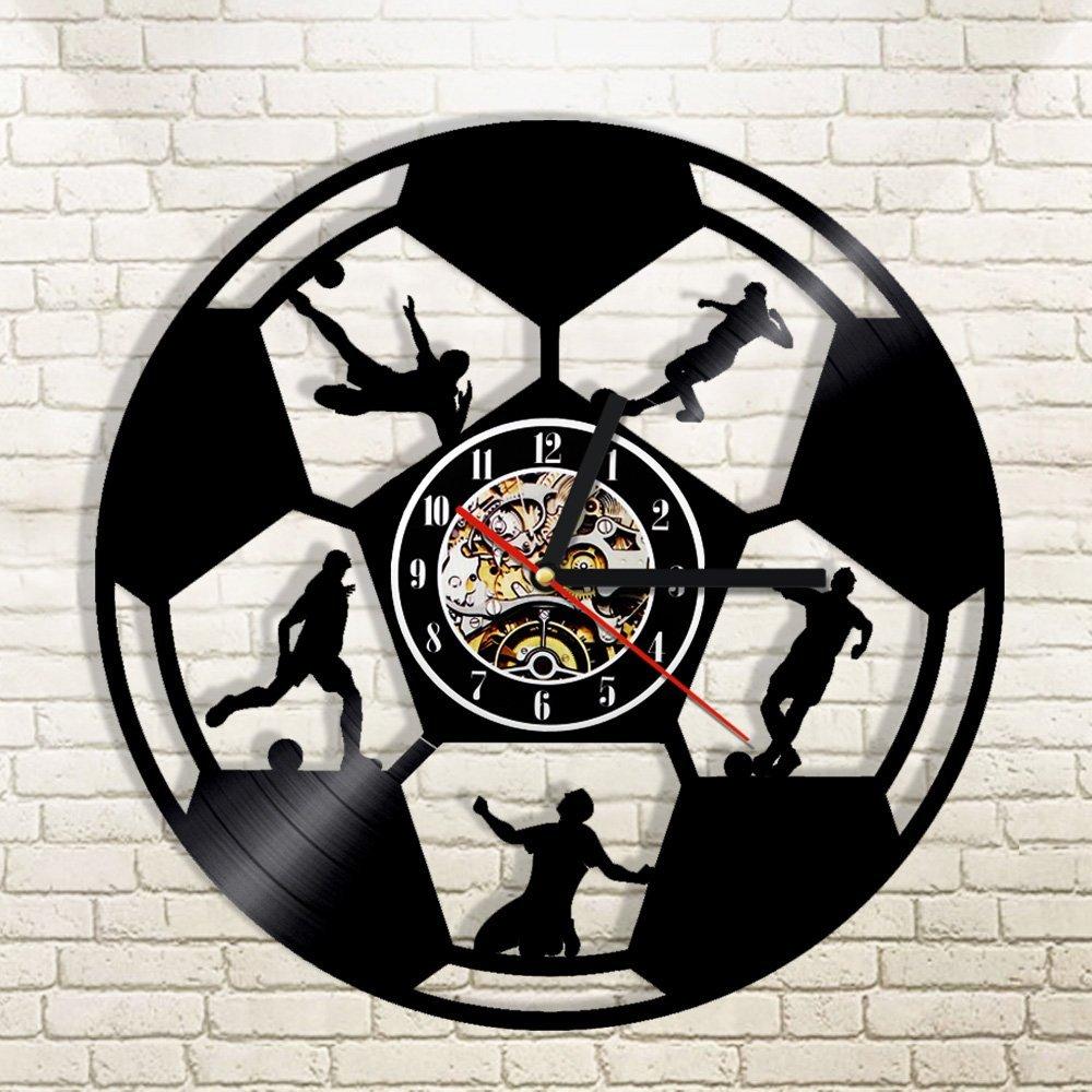 Laser Cut Football Wall Clock Sport Wall Clock Gift For Soccer Lover Footballer Free Vector File