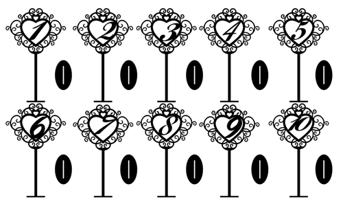 Laser Cut Freestanding Table Stand Numbers Free Vector File