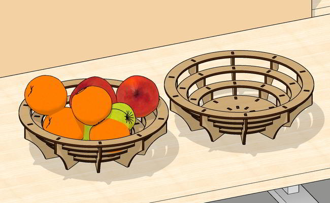 Laser Cut Fruit Bowl Free Vector File