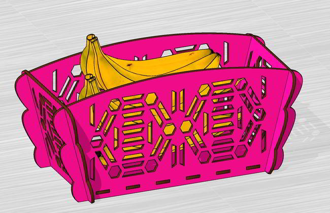Laser Cut Fruit Gift Basket Free Vector File