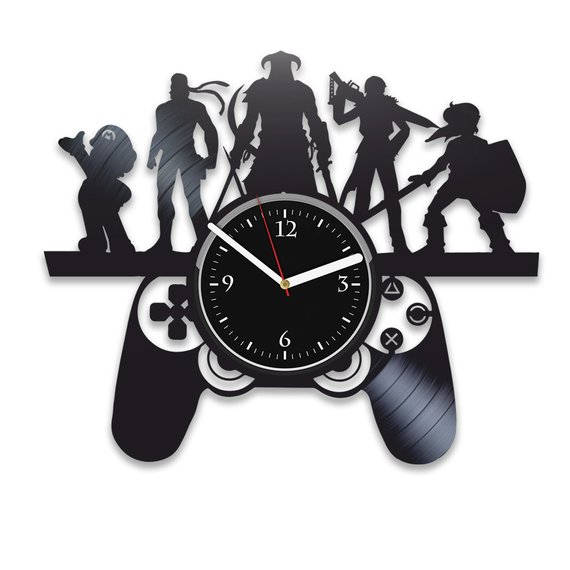 Laser Cut Gamer Style Clock Template Free Vector File