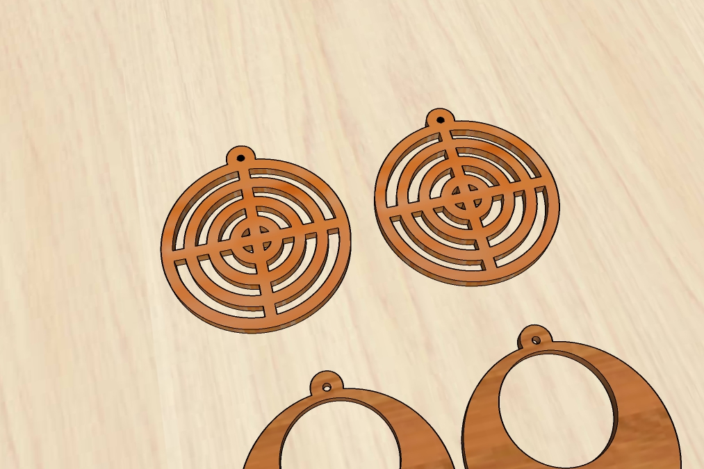 Laser Cut Geometric Earrings Decor Free Vector File
