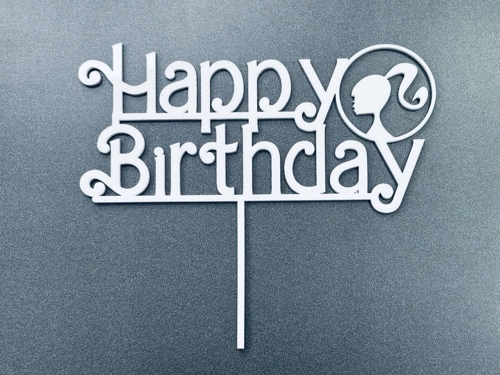 Laser Cut Girl Happy Birthday Cake Topper Free Vector File