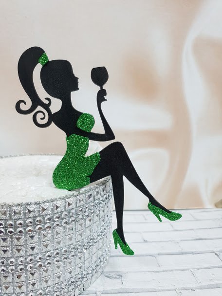 Laser Cut Girl Silhouette Cake Topper Free DXF File