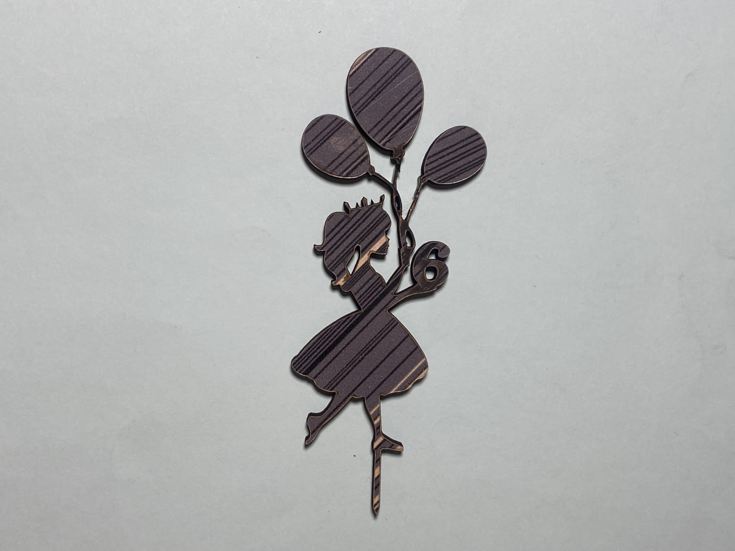 Laser Cut Girl With Balloon Birthday Cake Topper Free Vector File