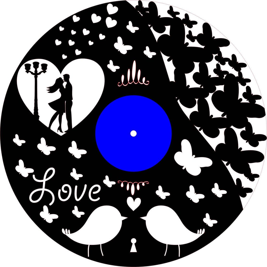 Laser Cut Gotov Love Template Clock Free Vector File
