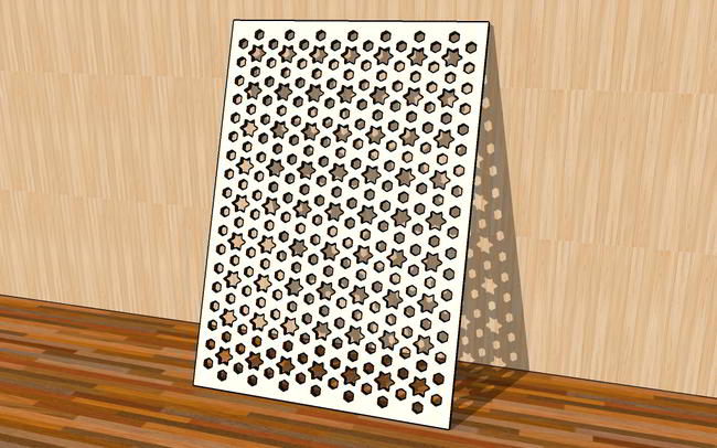 Laser Cut Grill Panel Elegant Template With Abstract Geometric Pattern Free Vector File