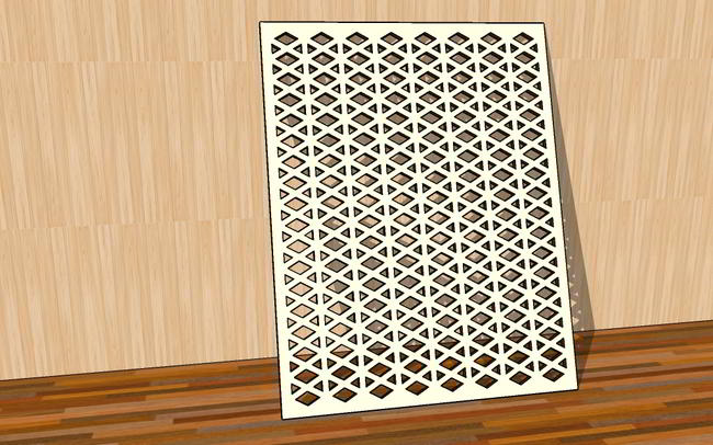 Laser Cut Grill Rectangle Panel Abstract Geometric Pattern Grid Free Vector File
