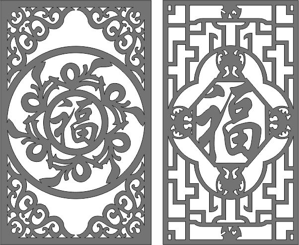 Laser Cut Happiness Decor Seamless Separator Jali Panels Free DXF File