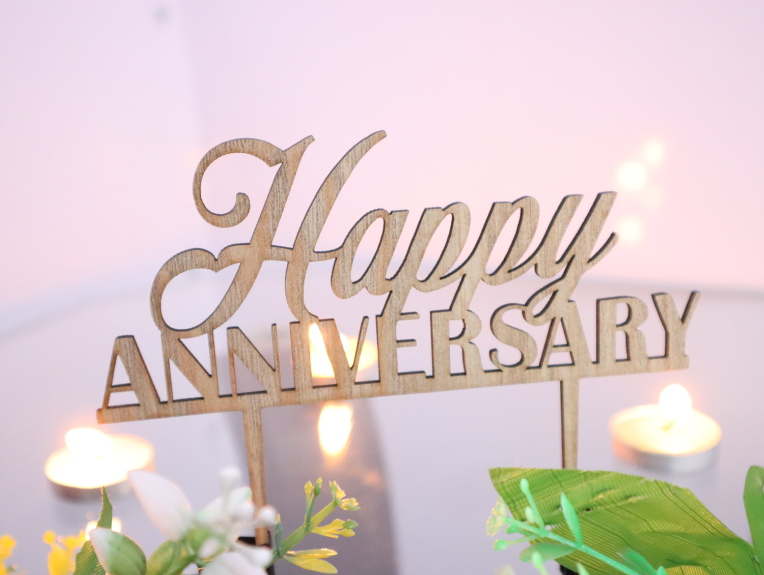 Laser Cut Happy Anniversary Cake Topper Free Vector File