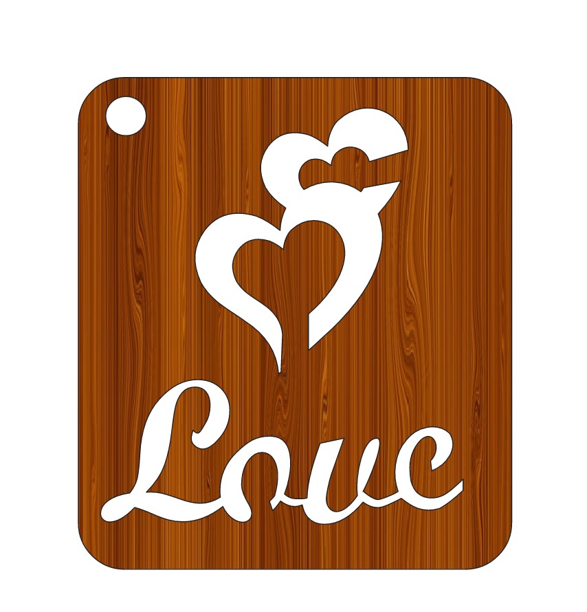 Laser Cut Happy Valentines Day Gift Tag Design Wooden Cutout Free Vector File