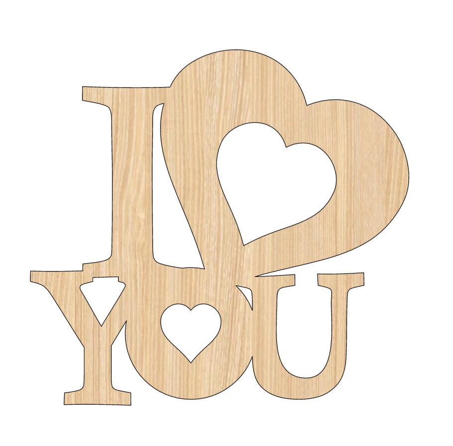 Laser Cut Happy Valentines Day I Love You Wooden Tag Free Vector File