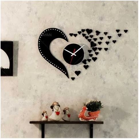 Laser Cut Heart Clock Free Vector File