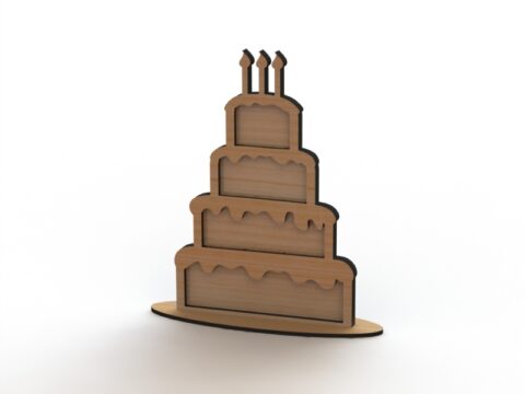 Laser Cut Heart Drop Box Guest Book Cake Free DXF File