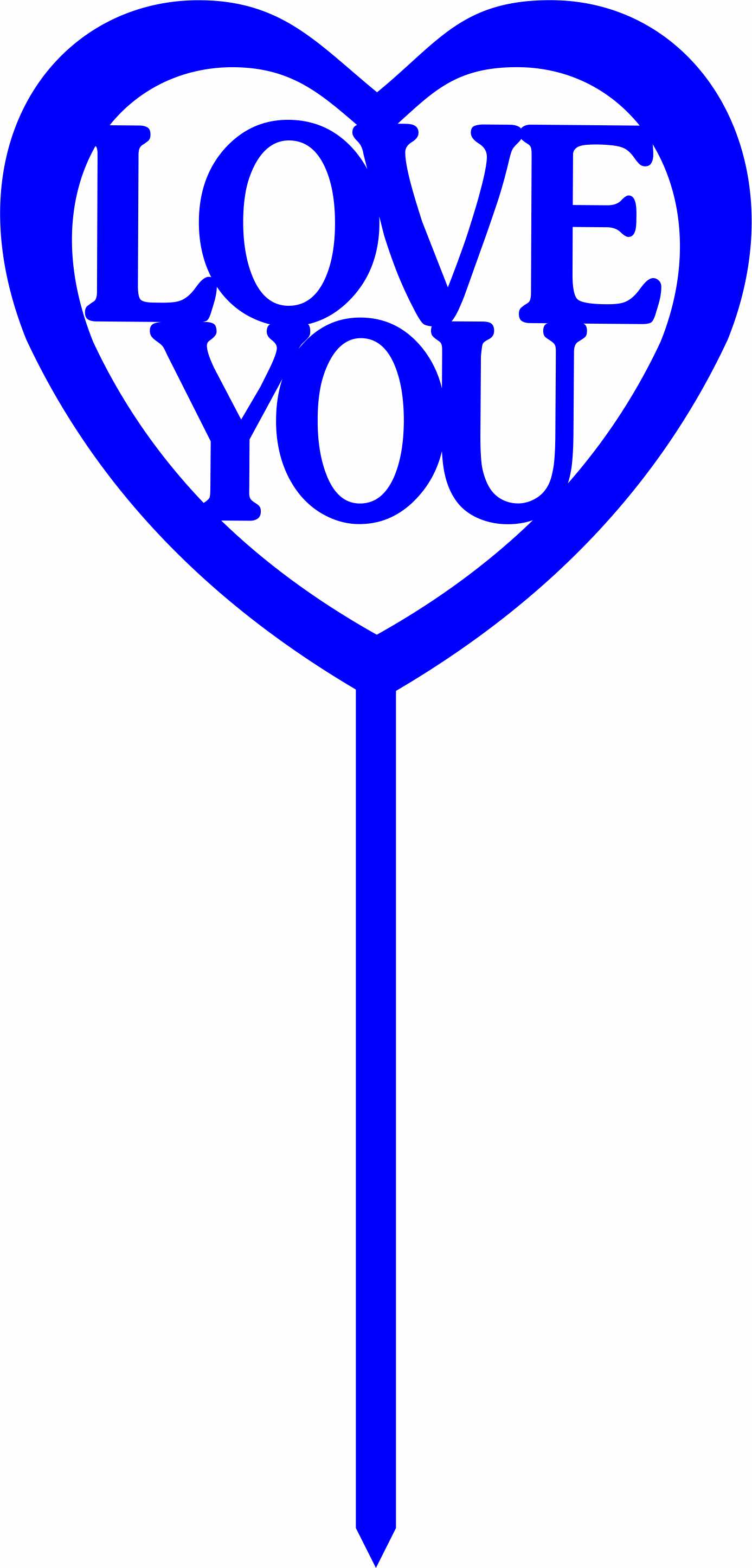 Laser Cut Heart Love Cake Topper Model Free DXF File