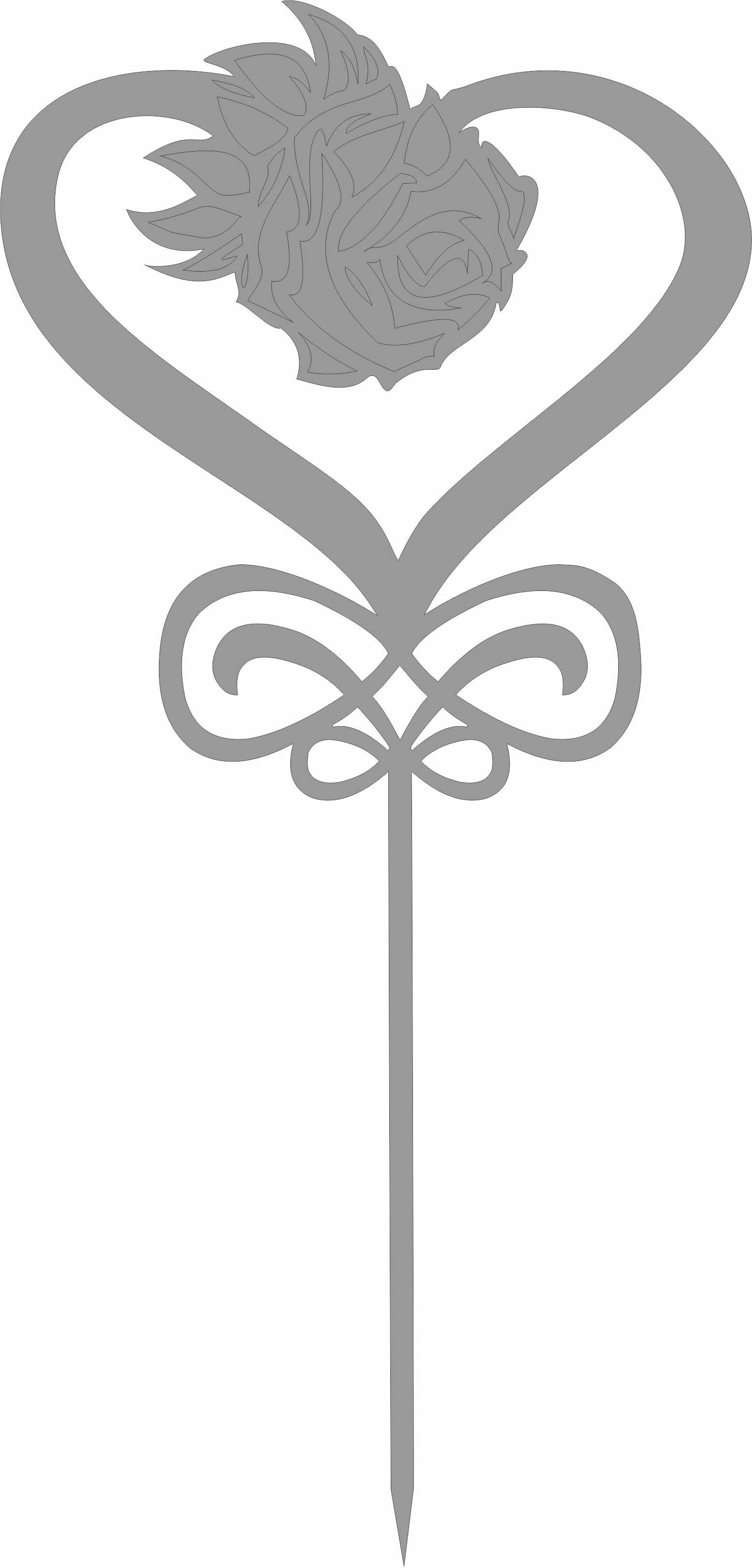 Laser Cut Heart Wedding Cake Topper Free DXF File