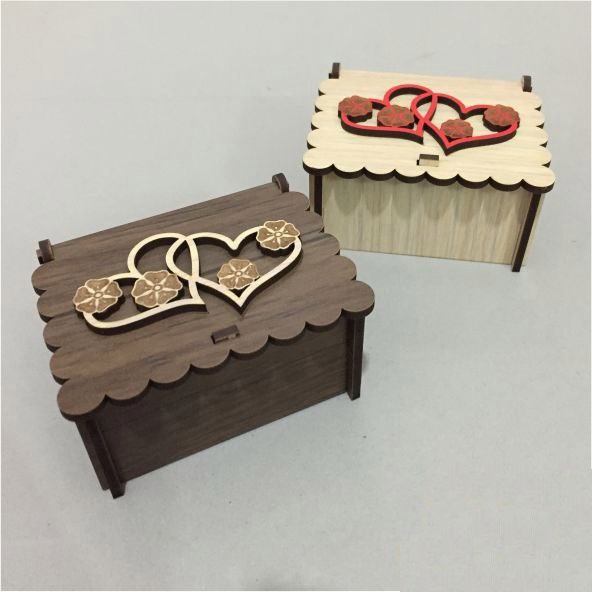 Laser Cut Heart Wooden Box Free Vector File