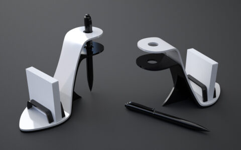 Laser Cut High Heel Shoe Business Card Pen Holder Girly Desk Accessories Free Vector File