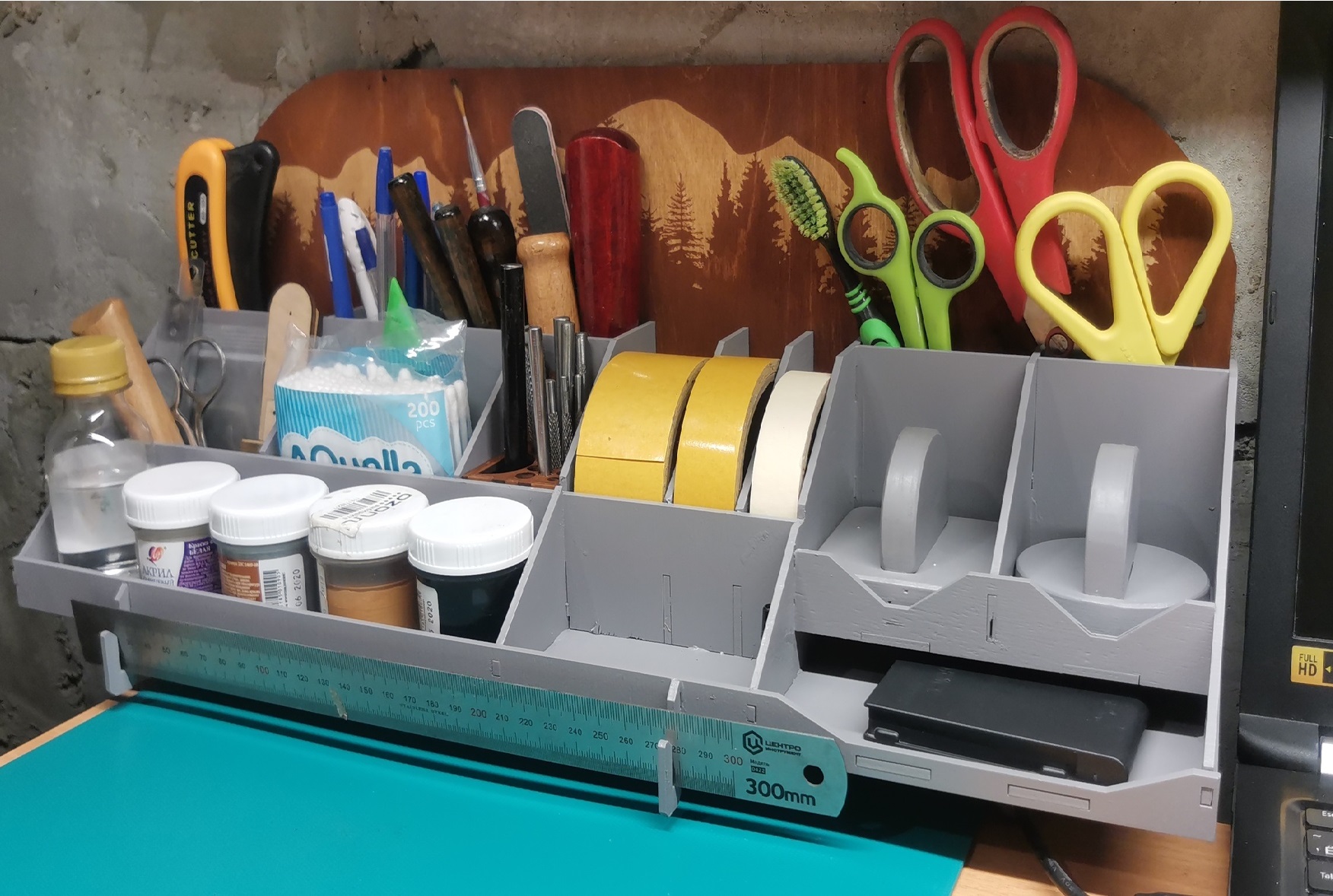 Laser Cut Home Office Desk Organizer Free DXF File
