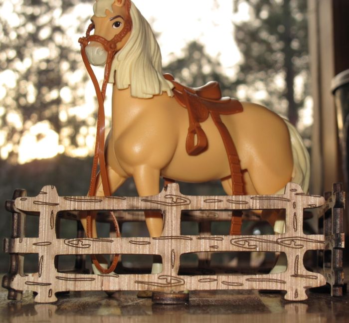 Laser Cut Horse Stable Toy Fence 4.55mm Plywood Free Vector File