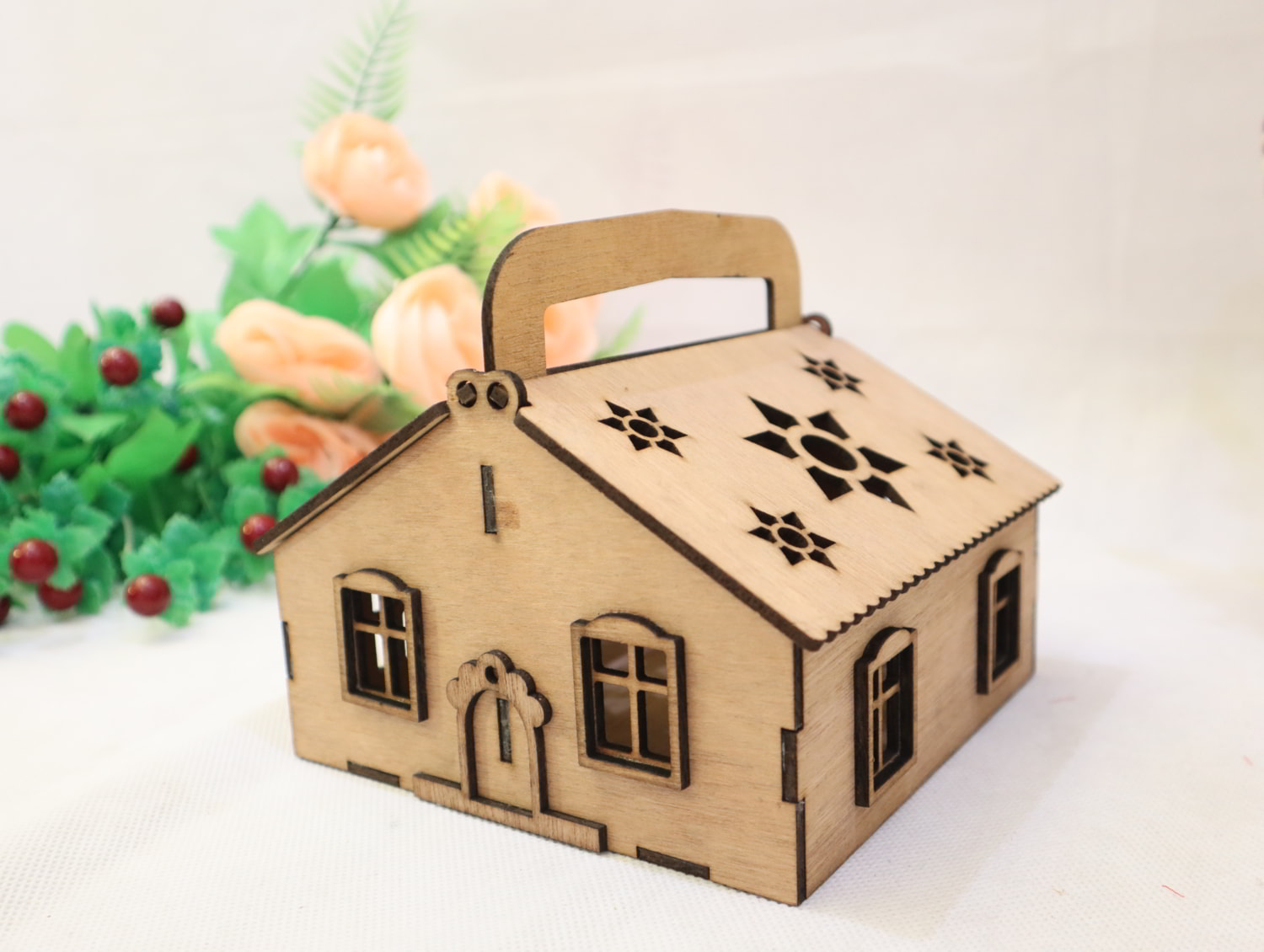 Laser Cut House Box Plywood 3mm Free Vector File