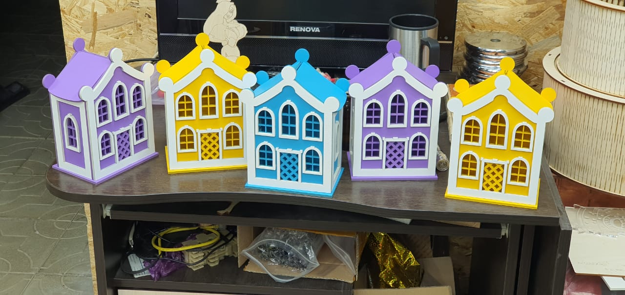 Laser Cut House Money Box 3mm Free DXF File