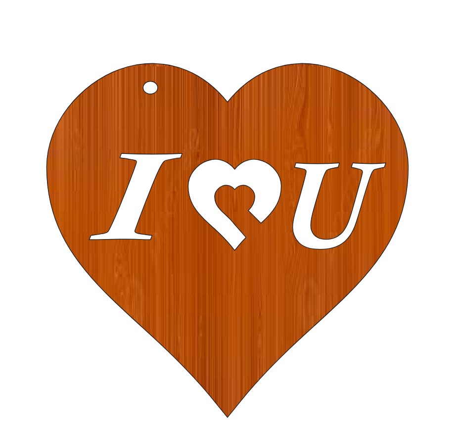 Laser Cut I Love You Happy Valentines Day Wooden Gift Tag Free Vector File