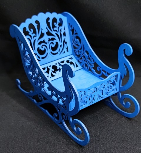 Laser Cut Indoor Christmas Sleigh Free Vector File