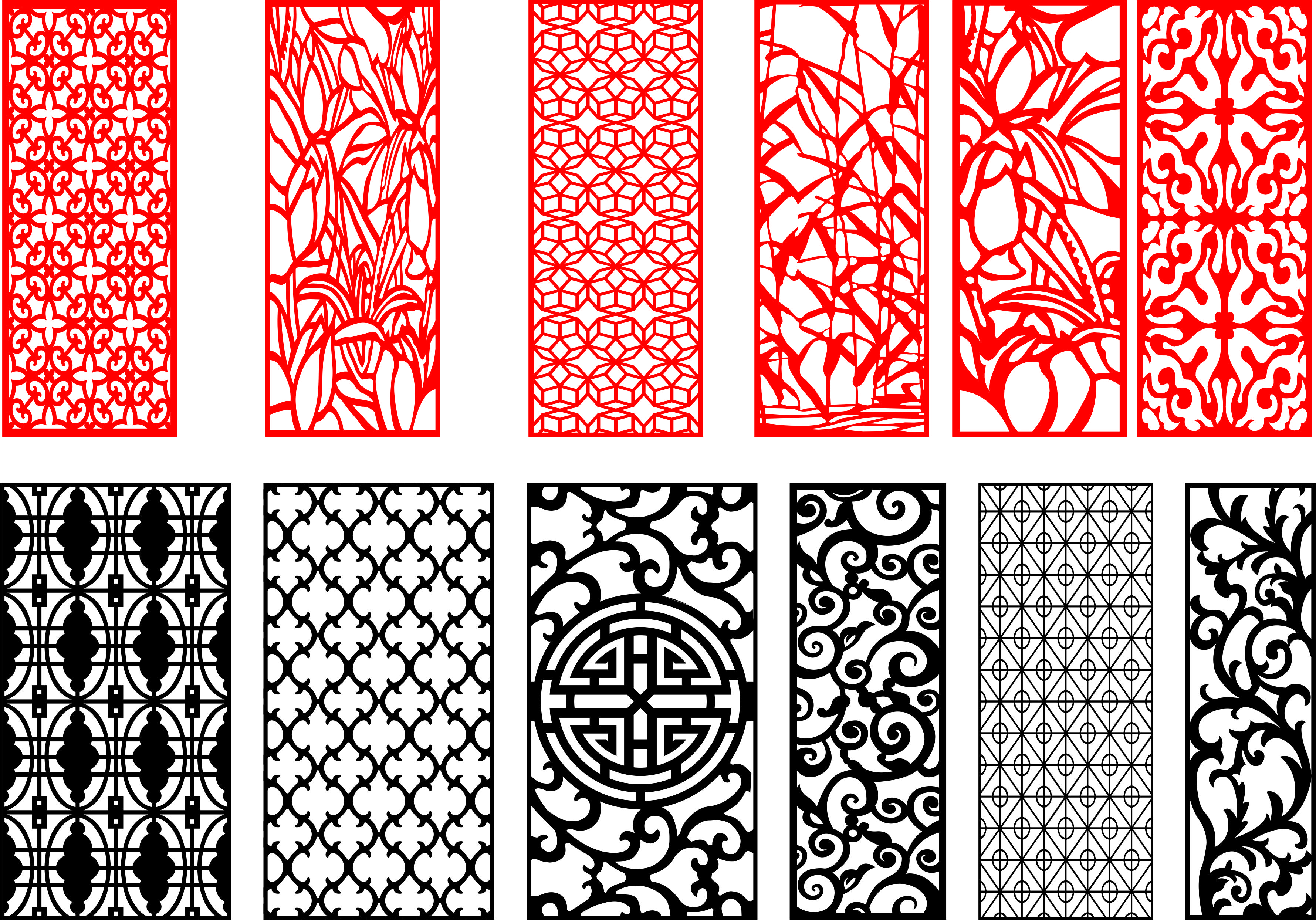 Laser Cut Jali Inspired Screen Pattern Designs Set Free Vector File