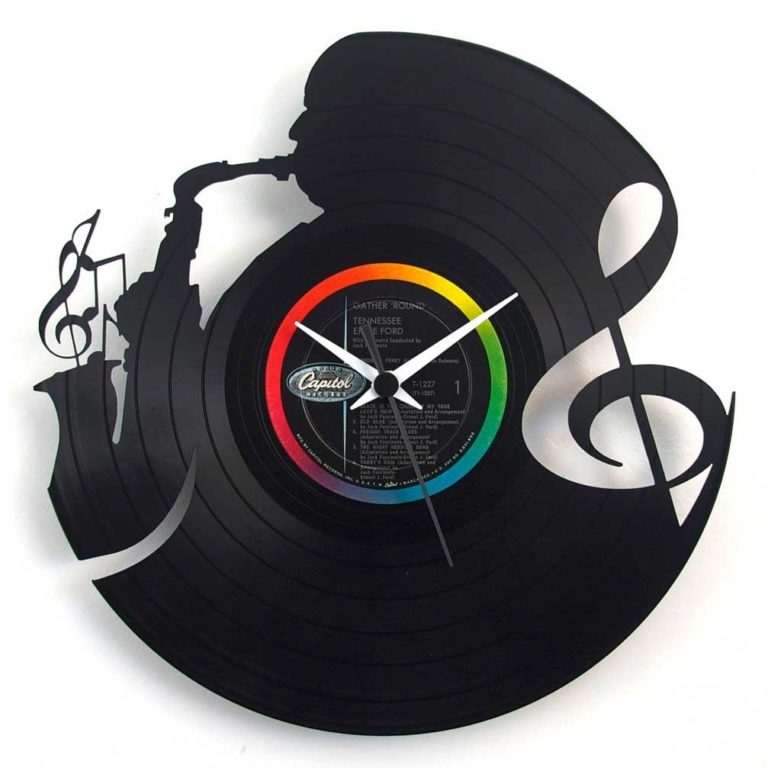 Laser Cut Jazz Clock Vintage Music Clock Saxophonist Clock Vinyl Clock Laser Cut Template Free Vector File