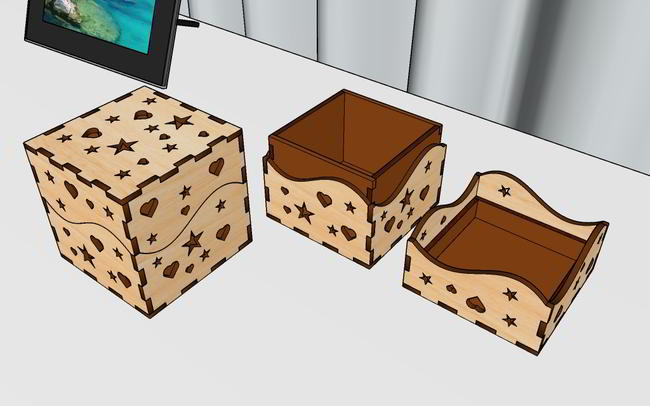 Laser Cut Jewelry Box Square Storage Mdf Gift Box Free Vector File