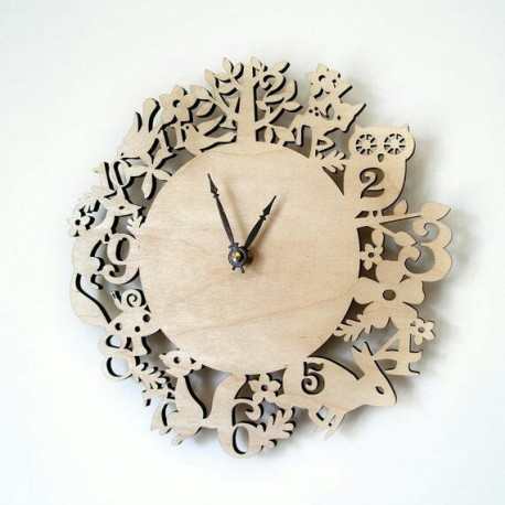 Laser Cut Kid Room Wall Clock Template Free Vector File