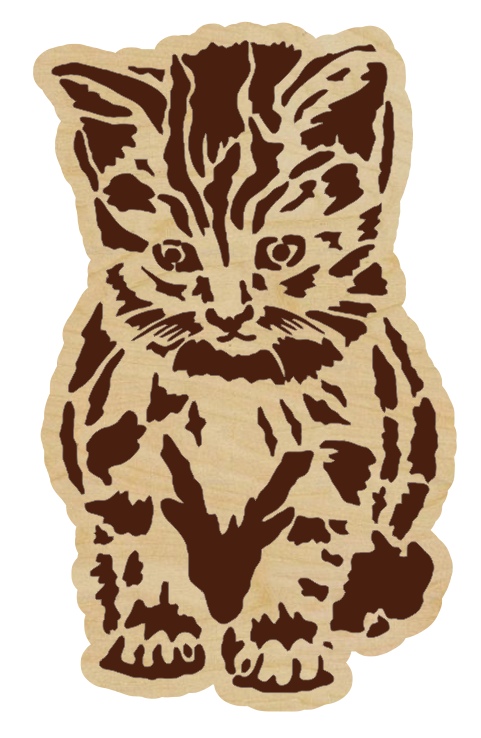Laser Cut Kitten Free DXF File