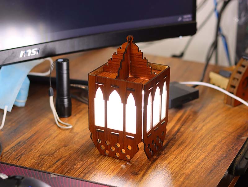 Laser Cut Lamp Ramadan Lantern Wooden Lamp Led Table Lamp 3mm Free Vector File