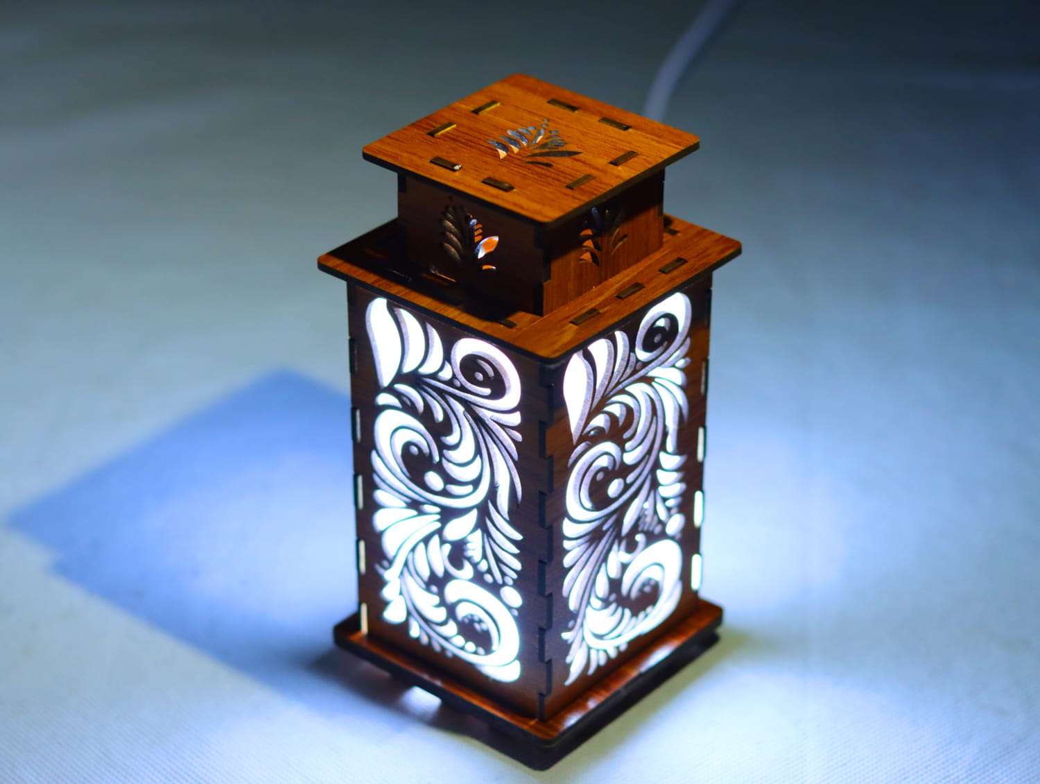 Laser Cut Lantern Night Light Free Vector File