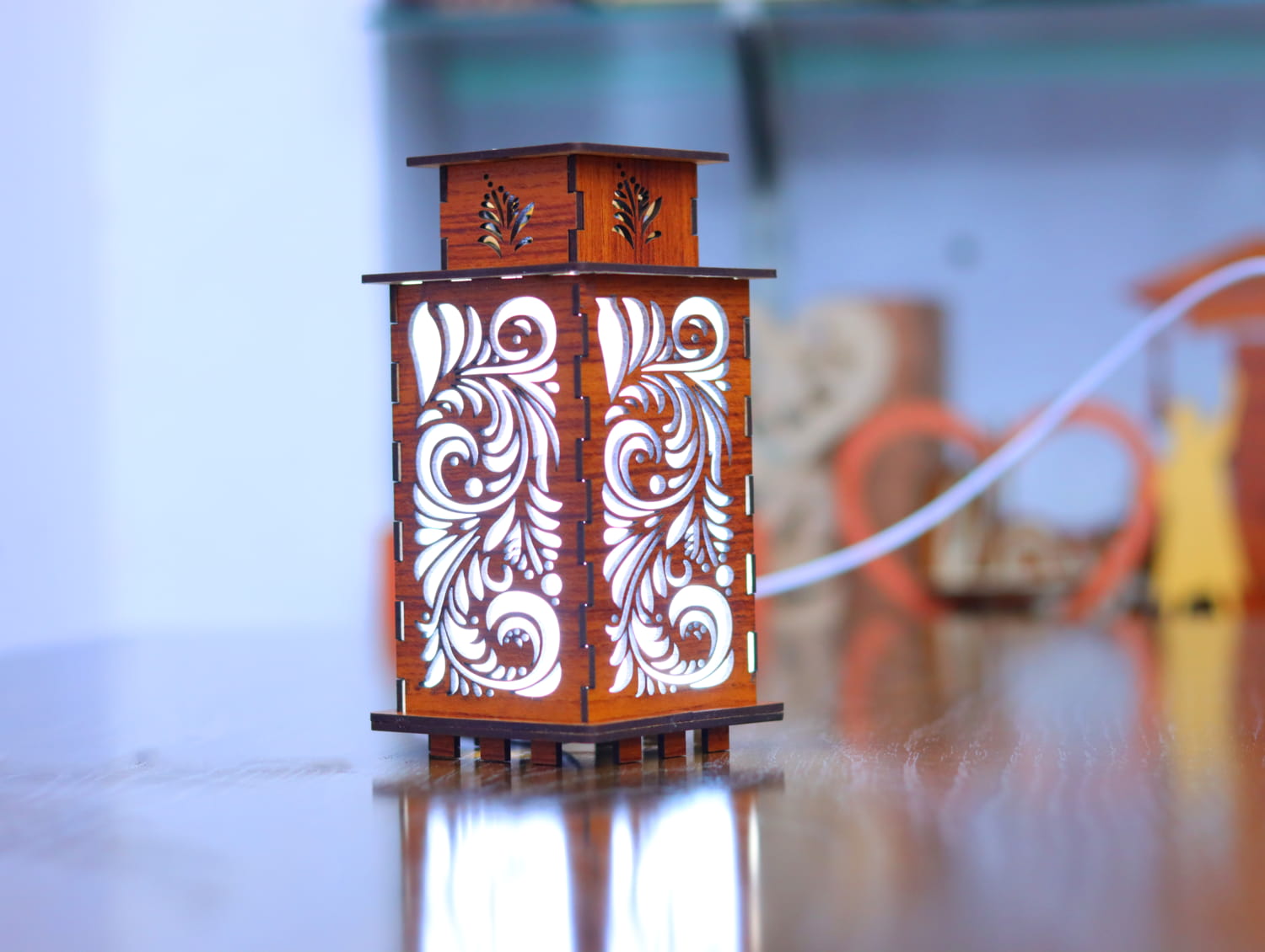 Laser Cut Lantern Night Light Free DXF File