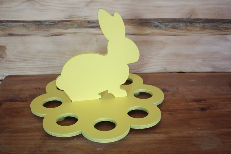 Laser Cut Layout For Egg Stand Rabbit Free Vector File