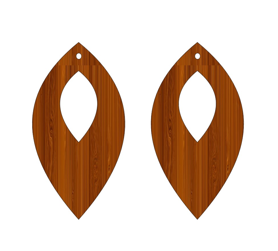 Laser Cut Leaf Shaped Earrings Set Jewelry Templates Wood Cutout Free Vector File