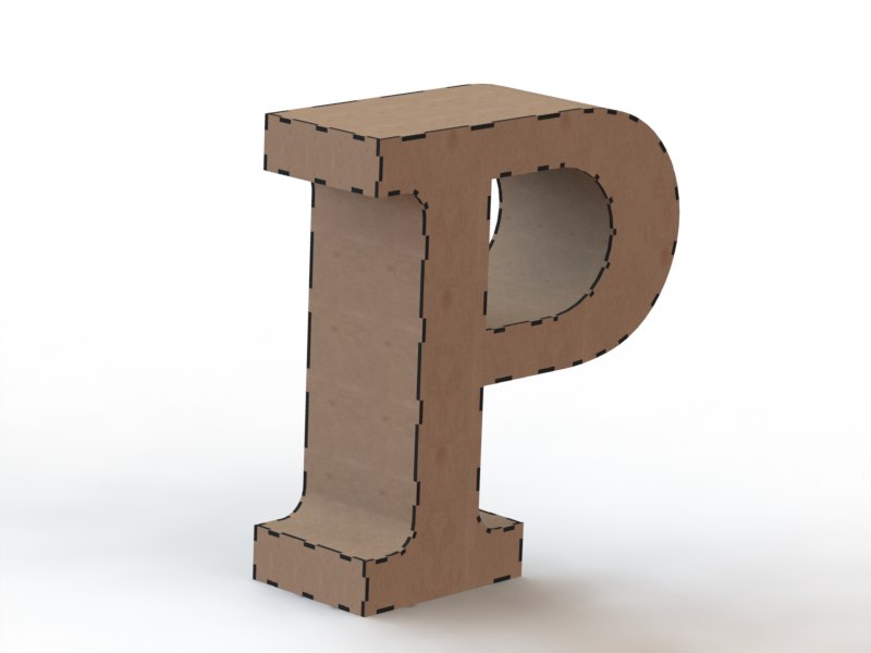 Laser Cut Letter P 3d Puzzle Free Vector File