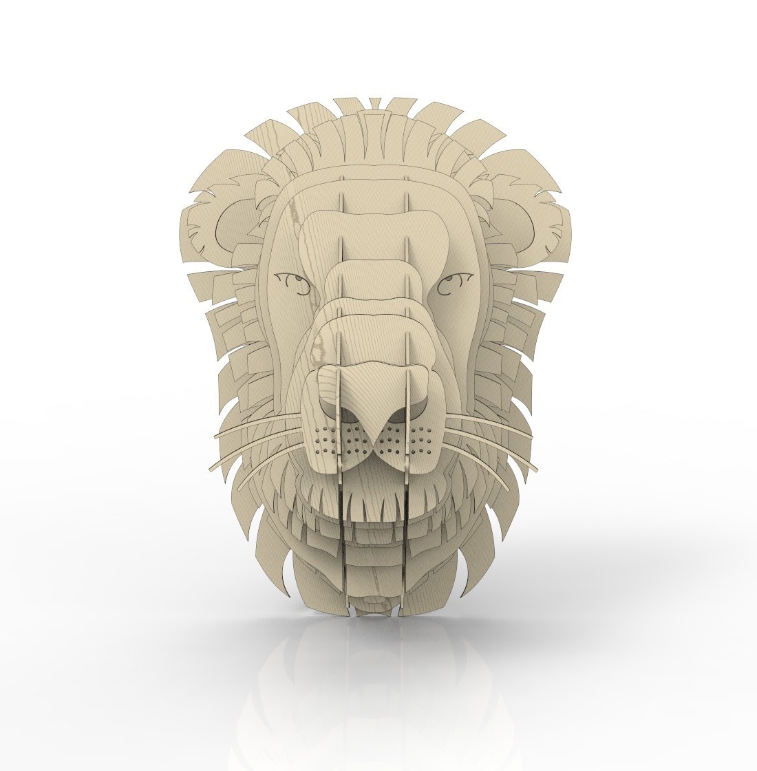Laser Cut Lion Head Wall Decor Plywood 4mm Free Vector File