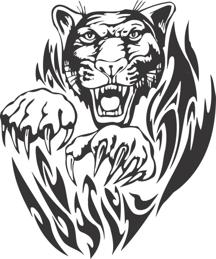 Laser Cut Lion Line Art Free DXF File