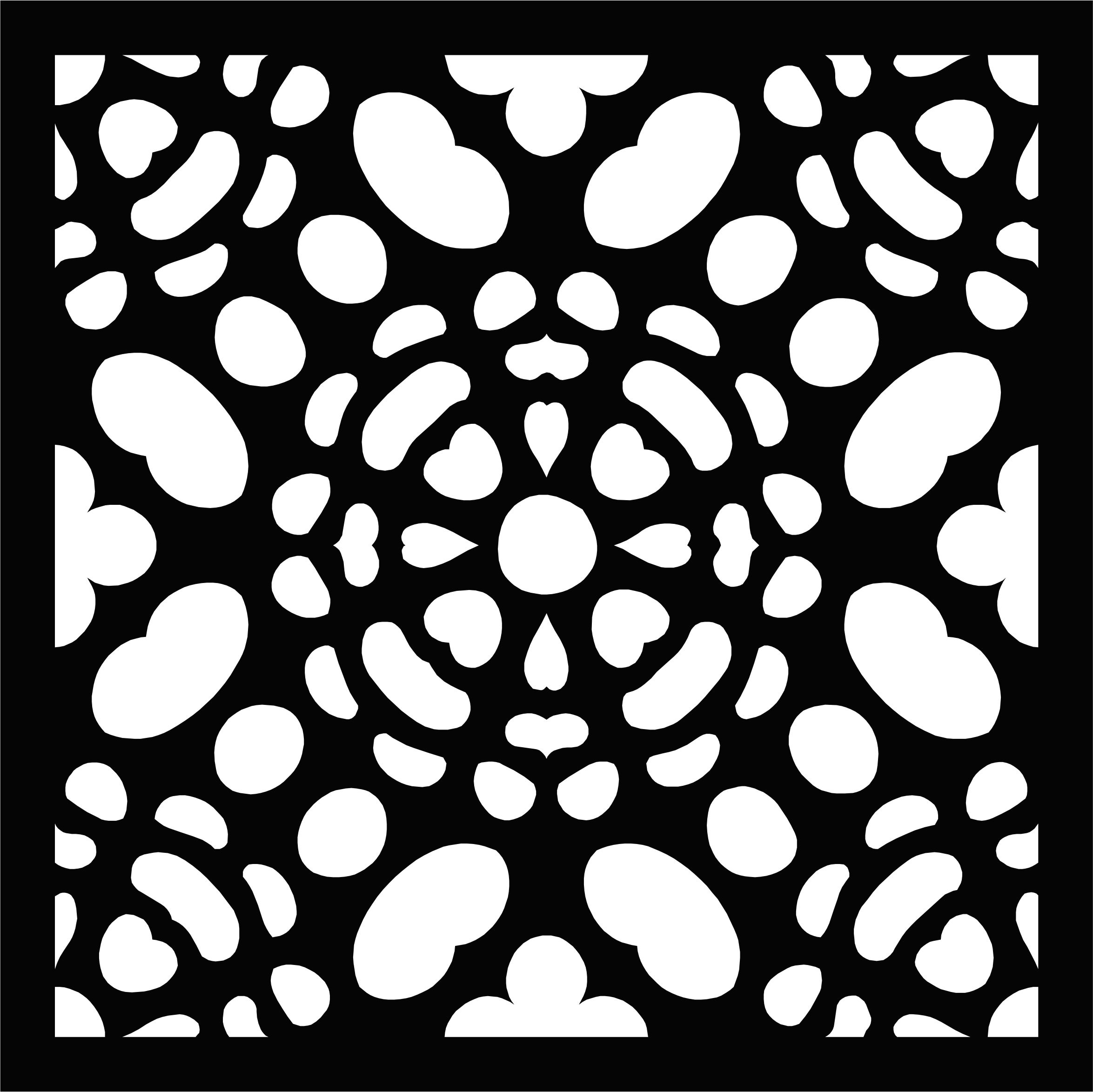 Laser Cut Living Room Floral Lattice Stencil Floral Seamless Free DXF File